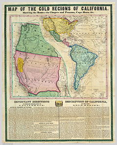 Contemporary map of the Californian gold fields from 1849.