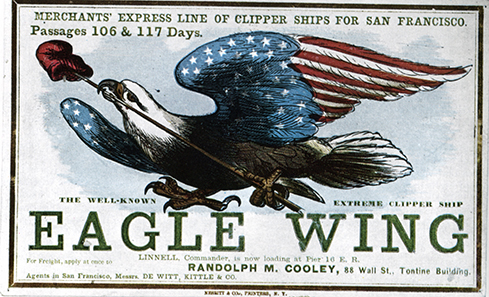 Advertising poster for a tour around Cape Horn in 106 & 117 days.