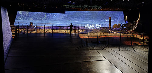 The biggest Viking ship of the world staged by the Atelier Brückner. Photo: National Museum of Denmark.