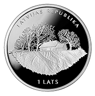 Latvia / 1 lats / silver .925 / 22g / 35mm / Design: Aigars Ozolins (graphic design), Ligita Franckevica (plaster model) / Mintage 5,000.