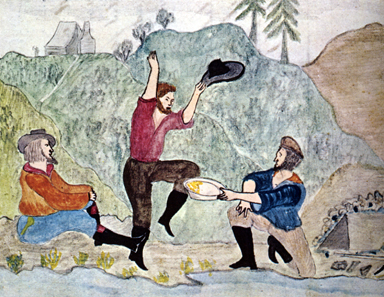 Contemporary illustration of a gold find from 1853.