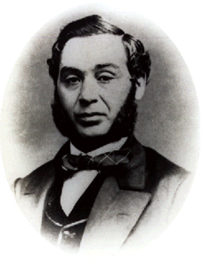 Löb Strauß, *26th February in Buttenheim / Oberfranken, + 26th September 1902 in San Francisco, known as Levi Strauss, inventor of the Blue Jeans.