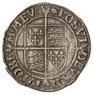 England, Elizabeth I, queen of England 1558-1603, shilling (16.17 g), silver, 1591