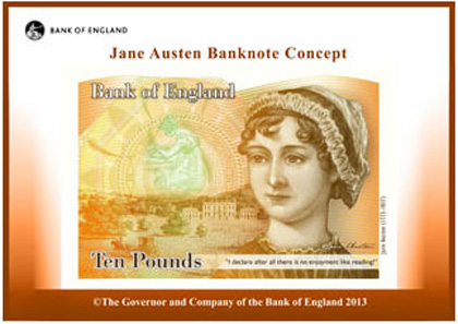 Jane Austen Banknote Concept. © The Governor and Company of The Bank of England 2013.