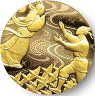 Cherry Bloosom Medal Gold / 40mm / ca. 95g / Mintage: 150.