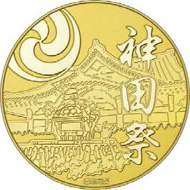 Cloisonné Silver Medallion 'Kanda Festival' / silver / 60mm / ca. 160g / Mintage: 500.