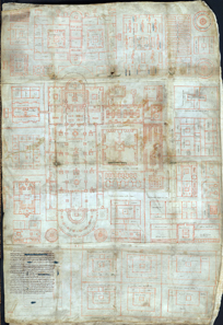 Plan of St. Gall. Reichenau, early 9th century. Source: Wikipedia.