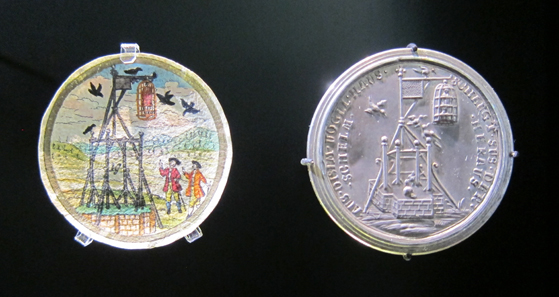 Caricature medal on the execution of 'Jud Süß' (1698-1738), 1738. Photograph: KW.