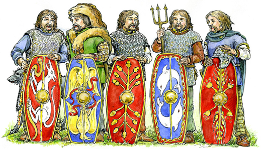 Five possible sons of Cunobelinus who issued coins. Amminus may have been the second eldest: Agr, Caratacus, Amminus, Solidu, Dubn(Togo). © Jane Bottomley.