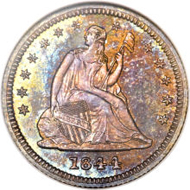 5588: 1844 Proof Quarter 25C PR66 NGC. CAC. Realized: $285,500.