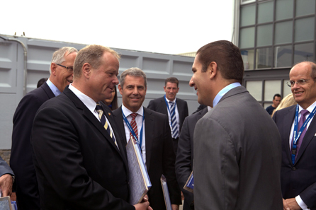 German ambassador Dr. Edmund Duckwitz, Dirk Niebel, Stefan Klebert, CEO of Schuler AG, Rafael Moreno Valle and Dr. Wolfgang Leitner, CEO of Andritz AG (from left). Photo: Schuler Group.