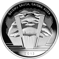 Latvia / 1 lats / silver .925 / 22.0 g / 35.0 mm / Design: Arvids Priedite (graphic design) and Janis Strupulis (plaster model) / Mintage: 3,000.