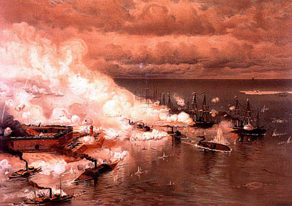 Battle of Mobile Bay, by Louis Prang, c. 1884. Source: Wikipedia.