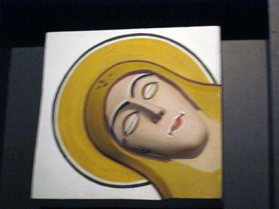 Original and reconstruction of the coloured stucco that adorned once the abbey church of Müstair. Photo: UK.