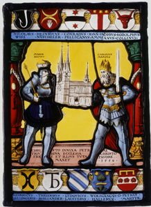 Pippin and Charlemagne with the model of the Zurich Großmünster, c. 1551. © Schweizerisches Nationalmuseum. Photo: Donat Stuppan.
