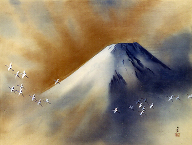 Snowy Peak with Cranes by Yokoyama Taikan, 1958. Source: Yokoyama Taikan Memorial Museum, Tokyo.