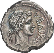 NUMIDIA. Juba II, 25 B. C.-A. D. 23 and Cleopatra Selene. Denarius, A. D. 11. From auction sale Künker, Osnabrück 133 (2007), 8295.