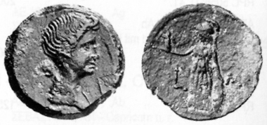 Livia, wife of Augustus. AE, 11/2. Rev. Athena. Heidelberger Münzhandlung 20/I (1997), 146.