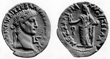 Claudius, 41-54. Tetradrachm, 45/6. Rv. Messalina standing in frontal view. Münzhandlung Basel 6 (1936), 44.