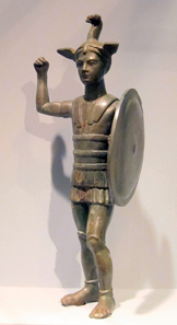 Etruscan statuette of a warrior, probably from Umbria, 5th century BCE. Photo: KW.