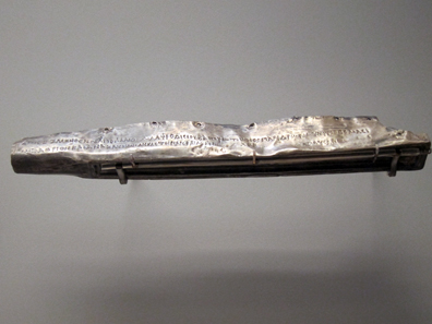 Minor Asia. Metal fitting of bed frame bearing a Greek inscription. 93 BCE. Photo: KW.