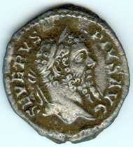 Coin of emperor Septimus Severus, denarius from 206 CE. Photo: Thorsten Schwarz, Ldkr. Northeim/NLD.