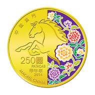 Macau / 250 Macao-Pataca / 1/4oz 999.9 gold / 21.96mm.