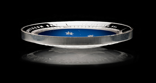 2012 $5 Southern Sky: The Crux Silver Proof Colour Printed Domed coin.