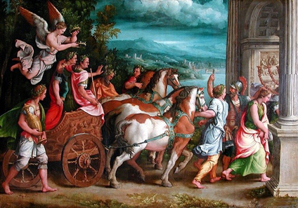 Giulio Romano (1499-1546), Triumph of Vespasian and Titus. Oil, Louvre, Paris. Source: Wikipedia.