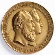 Medal on the silver wedding anniversary of King Charles and Queen Olga of Württemberg. MK 12988.
