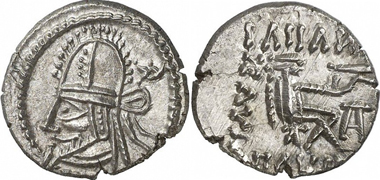 Artabanos IV, A. D. 80-90. Drachm, Ecbatana. From auction sale Gorny & Mosch - Stuttgart 1 (2010), 298.