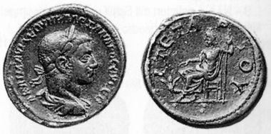 Severus Alexander, 222-235. Tetradrachm, 224/5, Rome Mint. Rev. bust of Sarapis r. Dürr-Michel (1998), 645.