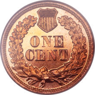 6235: 1864 1C L On Ribbon PR65 Red NGC. Snow-PR2. $141,000.