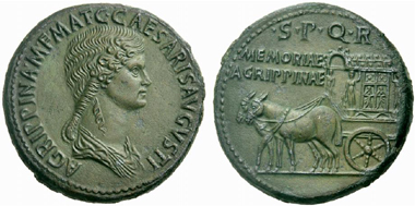 347 Agrippina Maior. Sestertius. RIC 55. Extremely fine. Estimate: 2,500 Euros. Price realized: 8,500 Euros.