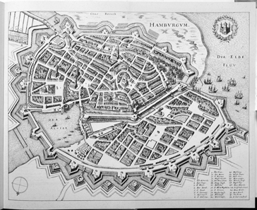 Map of the mouth of the Elbe River from 1721 by Samuel Gottlieb Zimmermann and Otto Hasenbanck. Source: Wikipedia.