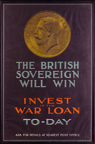 The Sovereign war poster invest in the war loan.