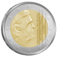 The national side of the new Dutch 1 and 2 Euro coins.