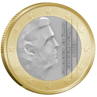 The national side of the new Dutch 1 and 2 Euro coins.