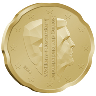 The national side of the new Dutch 50 and 20 eurocent coins.