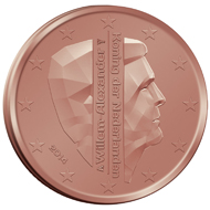 The national side of the new Dutch 2 and 1 eurocent coins which will not circulate and be available only to collectors.