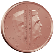 The national side of the new Dutch 2 and 1 eurocent coins which will not circulate and be available only to collectors.