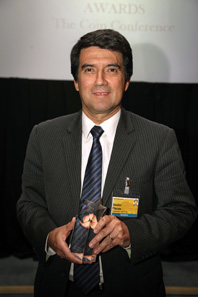 The winner of the Best New Circulating Coin or Series was Banco de La Republica Colombia, accepted by Nestor Plazas.