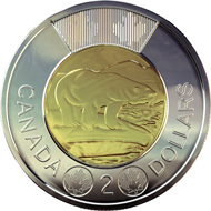 Winner of the Best New Circulating Coin Innovation 2013: 2 dollar coin 'Toonie'.