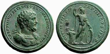 Medallion of Septimius Severus with a depiction of Mars. From NAC 29 (2005), 569.