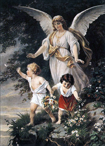 Guardian angel. Bernhard Plockhorst (1825-1907). Source: Wikicommons.