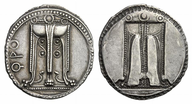 48: Croton (Bruttium). Stater, 550-530. Rare. Extremely fine. Starting price: 1,800 euros. Hammer price: 9,000 euros.