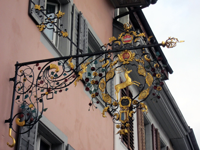 Inn sign of a tavern. Just guess the name of the inn... Photo: KW.