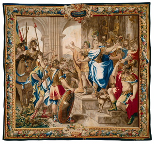 Vespasian and Titus are being acclaimed. Marques de la ville de Bruxelles. Signature G. PEEMANS. © Fondation Toms Pauli. Photo: Cédric Bregnard, Lausanne. Inv. 28.