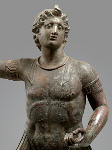 Equestrian statue of Alexander the Great. Hellenistic Period, 3rd and 2nd century. Bronze, H. 51.4cm. © Fondation Gandur pour l'Art, Geneva. Inv. ARCH-GR-049.
