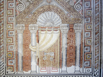 Temple front with thora niche. The Israel Museum, Jerusalem. Photograph: UK.